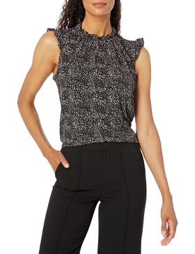Adrianna Papell Women's Ruffle Mock Neck Tank