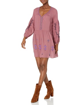 Lucky Brand Women's Embroidered Tiered Tunic Dress