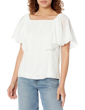 Trina Turk Women's Flutter Sleeve Blouse