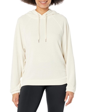 Andrew Marc Women's Long Sleeve Fashion Hoodie, Cream Chenille