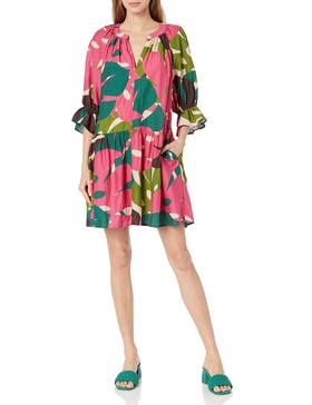 Velvet by Graham & Spencer Women's Tracy Printed Silk Cotton Voile Dress