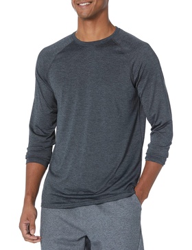 Amazon Essentials Men's Tech Stretch Long-Sleeve T-Shirt (Available in Big&Tall)