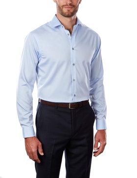 Calvin Klein Men's Regular Fit Non Iron Herringbone Spread Collar Dress Shirt