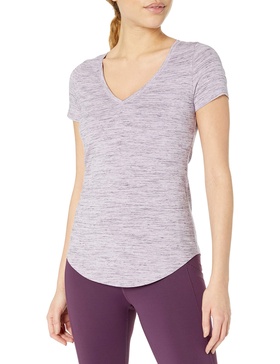 Amazon Essentials Women's Soft Cotton Standard-Fit V-Neck Short-Sleeve Yoga T-Shirt (Available in Plus Size)
