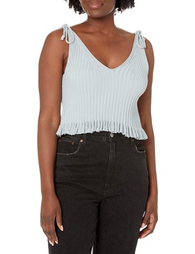 BCBGeneration Women's Fitted Tie Spaghetti Strap Sweater Tank Top