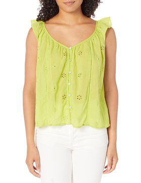 Velvet by Graham & Spencer Women's Coco Cotton Eyelet Button Front Top