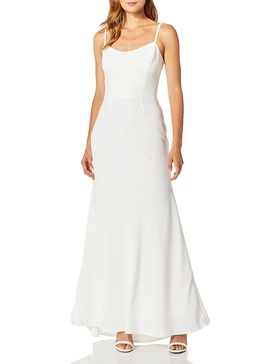 Dress the Population Women's Jodi Sleeveless Solid Stretch Basic Long Gown Dress