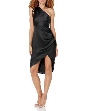 BCBGeneration Women's One Shoulder Sleeveless Asymmetrical Cutout Midi Dress