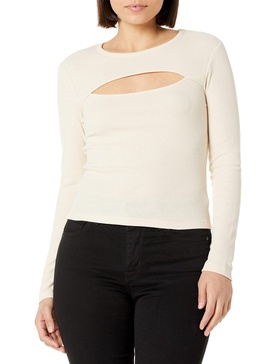 BCBGeneration Women's Fitted Long Sleeve Top with Cut Out