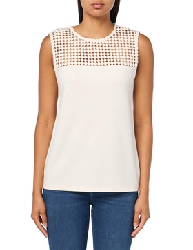 Anne Klein Women's Serenity Knit Lace Yoke Tank