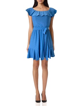 BCBGeneration Women's Off-The-Shoulder Waist Tie Day Dress