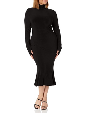Norma Kamali Women's Turtleneck Fishtail Dress