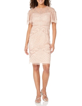 Adrianna Papell Women's Beaded Short Dress