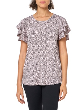 Adrianna Papell Women's Pleated Knit Double Sleeve Top