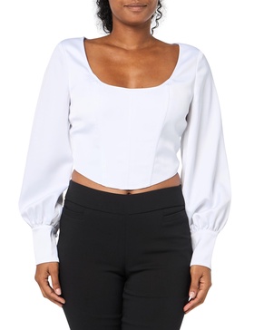 GUESS Women's Long Sleeve Isabel Corset Top