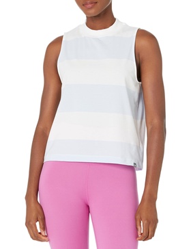 Andrew Marc Women's Sleeveless Hip Length Crew Neck T-Shirt