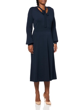 Tommy Hilfiger Women's Sweater Long Sleeve Midi Length Sportswear Dress