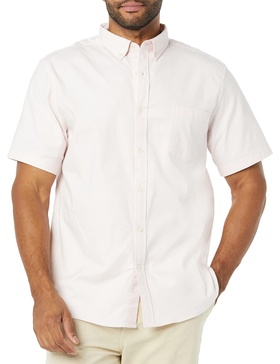Amazon Essentials Men's Slim-Fit Short Sleeve Stretch Oxford Shirt with Pocket