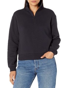 Alternative Women's Quarter Zip Pullover, Eco-Cozy Lightweight Fleece Mock 1/4 Zip