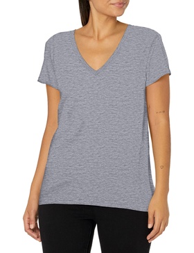 Splendid Women's Short-Sleeve V-Neck Tee T-Shirt, Heather Grey, M Loose