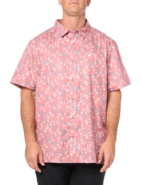 Columbia Men's Super Slack Tide Camp Shirt, Sandalwood Pink Flytime, X-Large