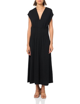Vince Women's Pintuck V Neck Dress