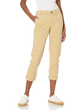 Amazon Essentials Women's Mid-Rise Slim-Fit Cropped Tapered Leg Khaki Pant (Available in Plus Size)