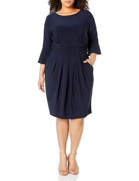 Eliza J Women's Plus Size Sheath Dress with Flounce Sleeve