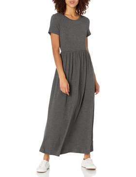 Amazon Essentials Women's Short-Sleeve Waisted Maxi Dress (Available in Plus Size)