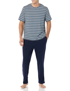 Amazon Essentials Men's Cotton Modal T-Shirt and Full-Length Bottom Pajama Set
