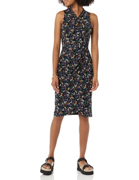 Amazon Essentials Women's Sleeveless Crossover Twist Neck Faux Wrap Dress