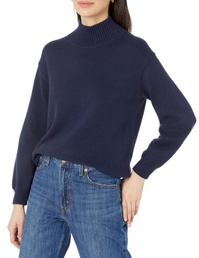 Amazon Essentials Cotton Sweaters for Women - Funnel-Neck, Available in Plus Size
