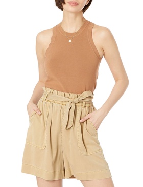 The Drop Women's Gina Fitted Sleeveless High-Neck Cut-In Sweater Tank