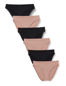 Amazon Essentials Women's High Cut Underwear - Discontinued Colors, Pack of 6