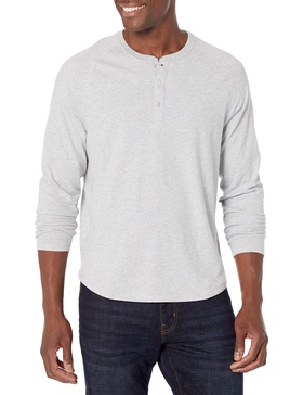 Amazon Essentials Long Sleeve Shirt for Men, Regular-Fit Henley, Available in Big & Tall