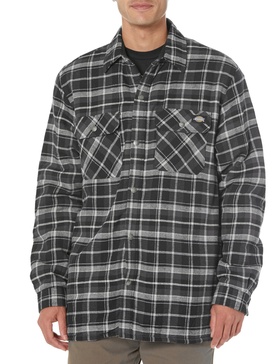 Dickies Men's High Pile Fleece Lined Flannel Shirt Jacket