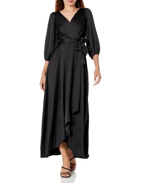 DKNY womens 3/4th Sleeve Faux Wrap Dress