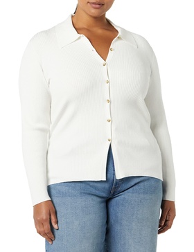Amazon Essentials Women's Fine Gauge Stretch Polo Ribbed Cardigan (Previously Daily Ritual)