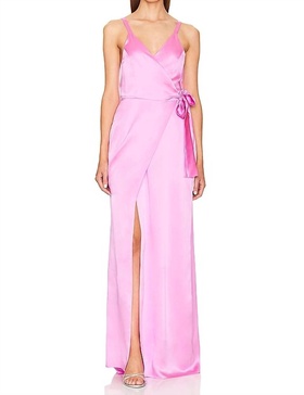 liberty silk maxi dress in aster