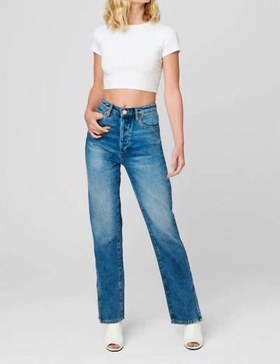 the lexington slim straight slit jeans in lnv
