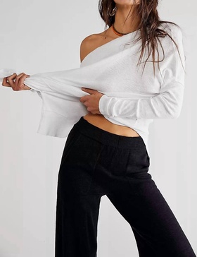 get together long sleeve tee in white