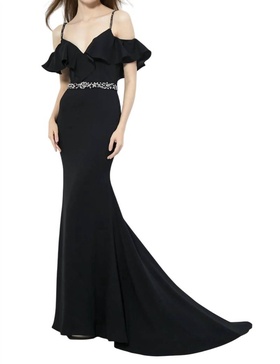 mermaid prom dress in black