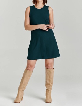 justine ribbed dress in spruce