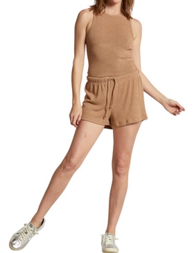 clapton boucle sweatshorts in walnut