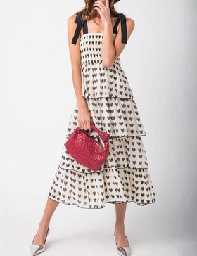 heart of mine dress in cream/black
