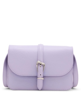 Anne Klein Womens Sculpted Buckle Flap Crossbody, Gentle Lavender