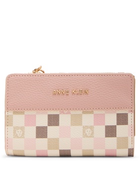 Anne Klein Womens Medium Bifold Logo Wallet, Rosewater Multi/Rosewater