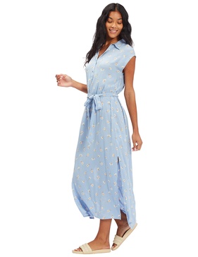 Billabong Women's Lovely Ways Button Front Midi Dress