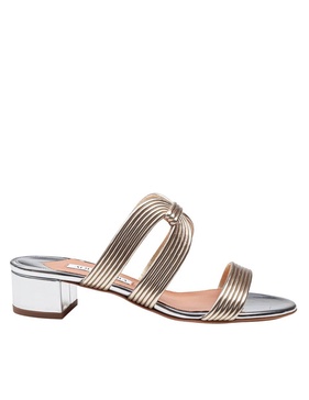Aquazzura Laminated Leather Mule