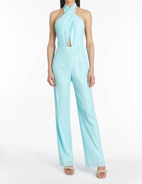 extended halter jumpsuit in wave